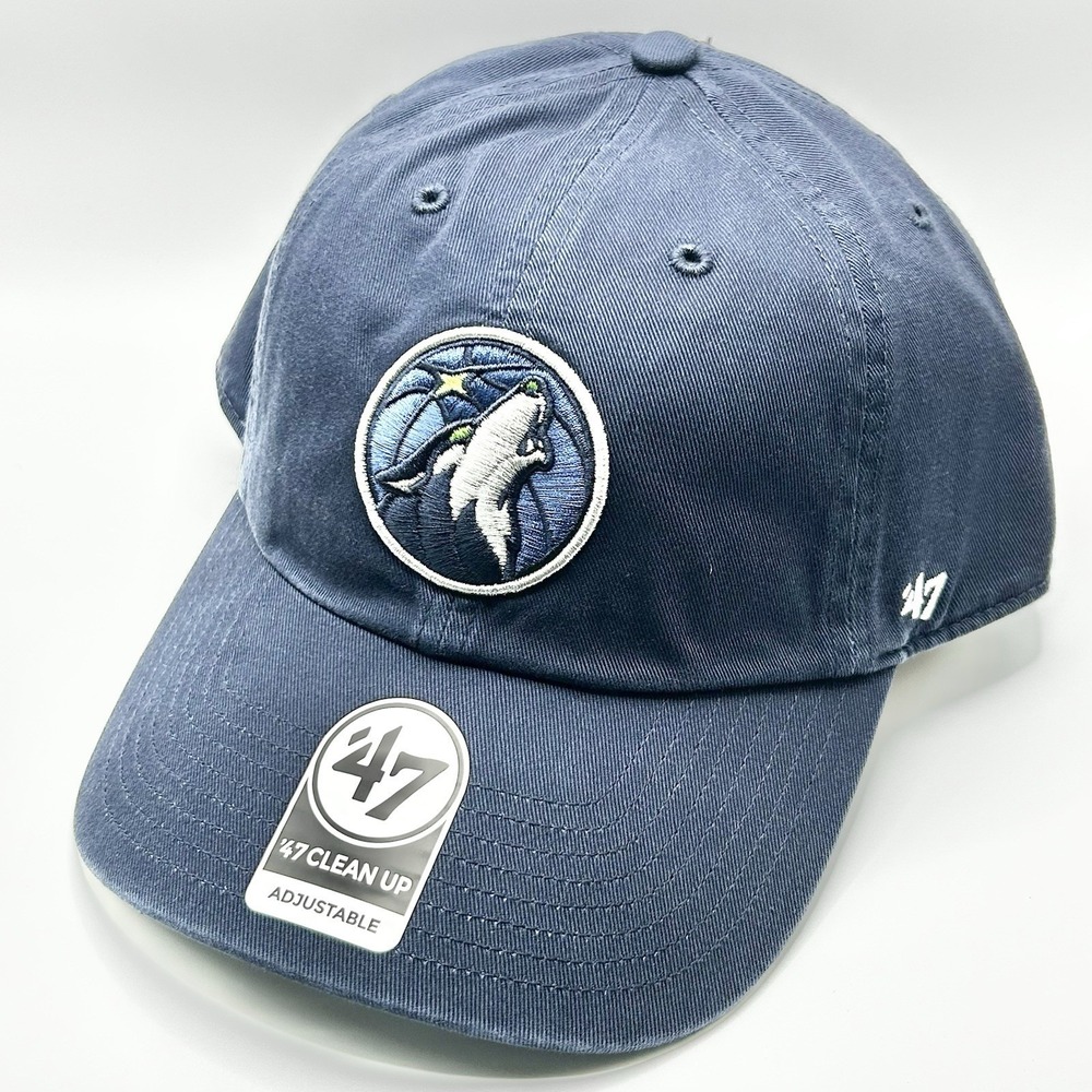 Minnesota Timberwolves '47 Brand Clean Up Hat Cap Adjustable Strapback NBA Navy